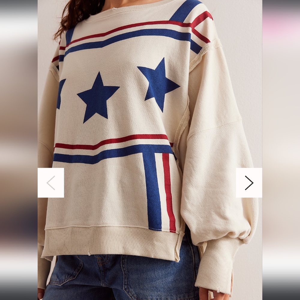 We The Free by Free People Camden Oversized Graphic Sweatshirt in Stars …